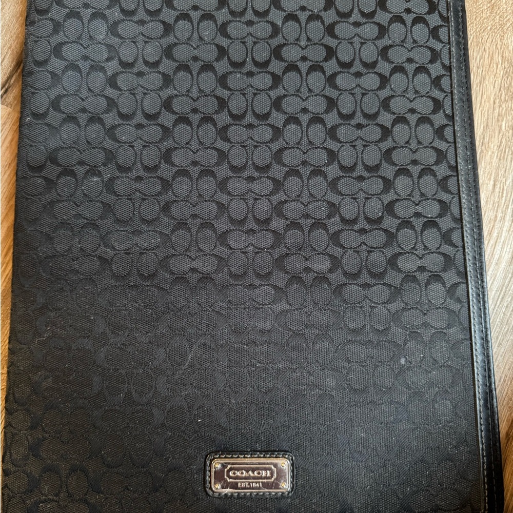 Coach Black Signature Tablet Case